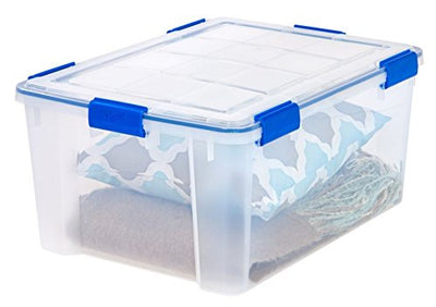 Ziploc Weathertight Storage Box, 60-Quart, 11 1/5"H x 17 4/5"W x 23 3/5"D, Clear - Infinus Home Supplies