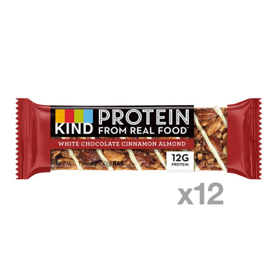 KIND Protein Bars, White Chocolate Cinnamon Almond, Gluten Free, 12g Protein,1.76oz, 12 count - Infinus Home Supplies
