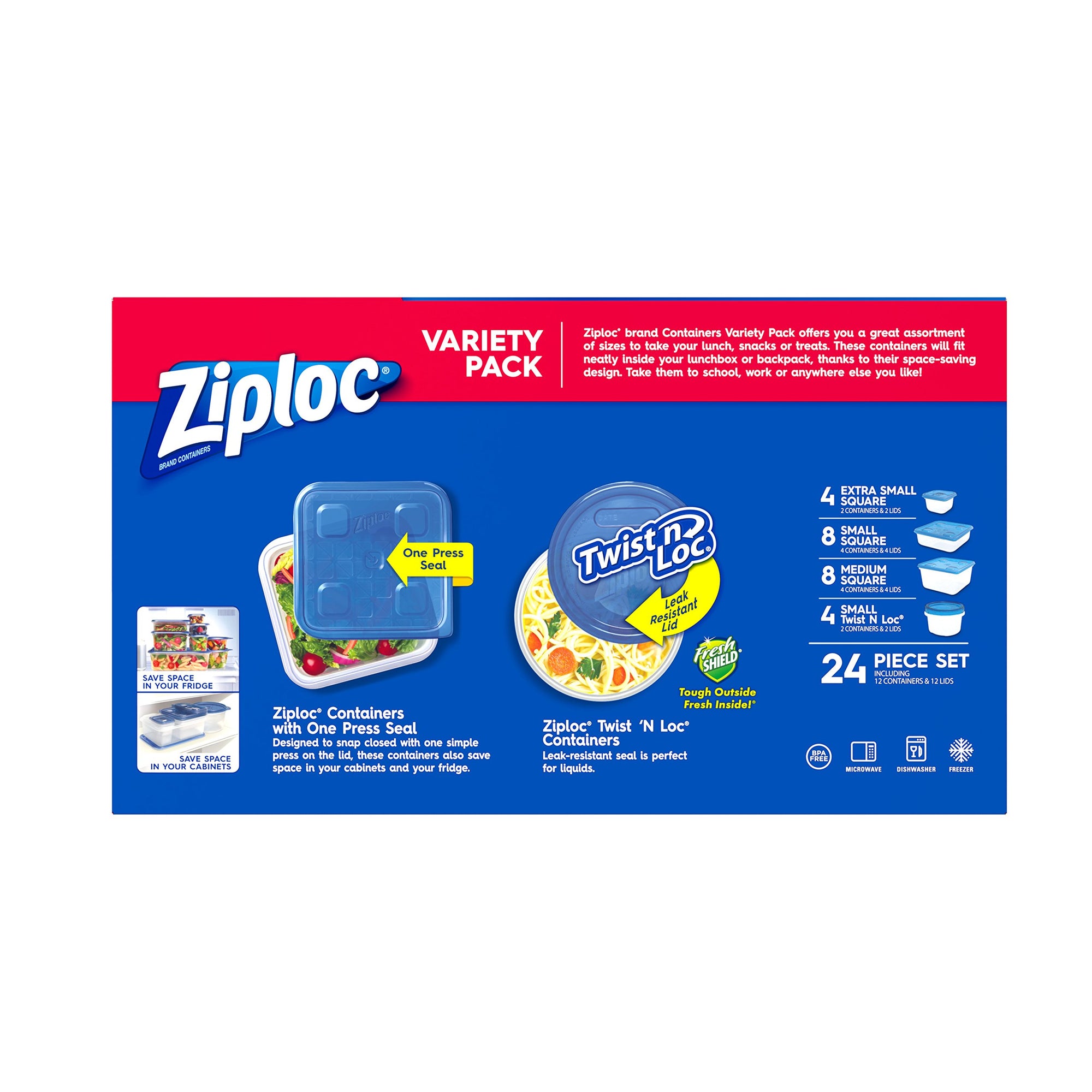 Ziploc Weathertight Storage Box, 60-Quart, 11 1/5H x 17 4/5W x 23 3/ -  Infinus Home Supplies