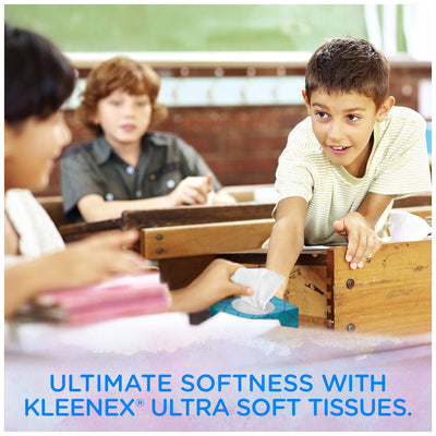 Kleenex Ultra Soft Facial Tissue Regular (Pack of 4), 120 count Each, 3 ply, White - Infinus Home Supplies