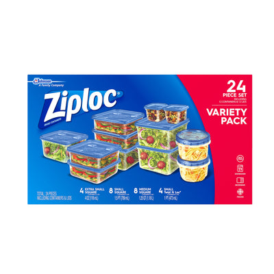 Ziploc Containers Variety Pack, 24 Count - Infinus Home Supplies