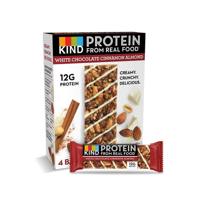 KIND Protein Bars, White Chocolate Cinnamon Almond, Gluten Free, 12g Protein,1.76oz, 24 count - Infinus Home Supplies