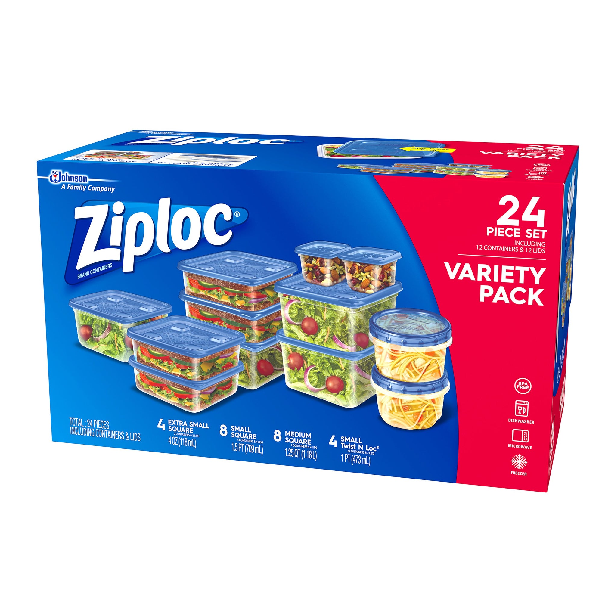 Ziploc® Rectangular Food Containers Pack of 4
