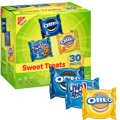 Nabisco Cookies Sweet Treats Variety Pack Cookies - with Oreo, Chips Ahoy, & Golden Oreo - 30 Snack Packs - Infinus Home Supplies