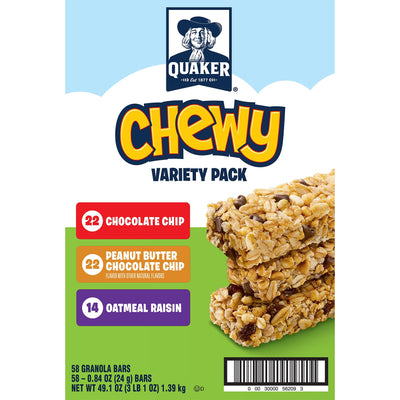 Quaker Chewy Granola Bars, Variety Pack, 58 Count - Infinus Home Supplies